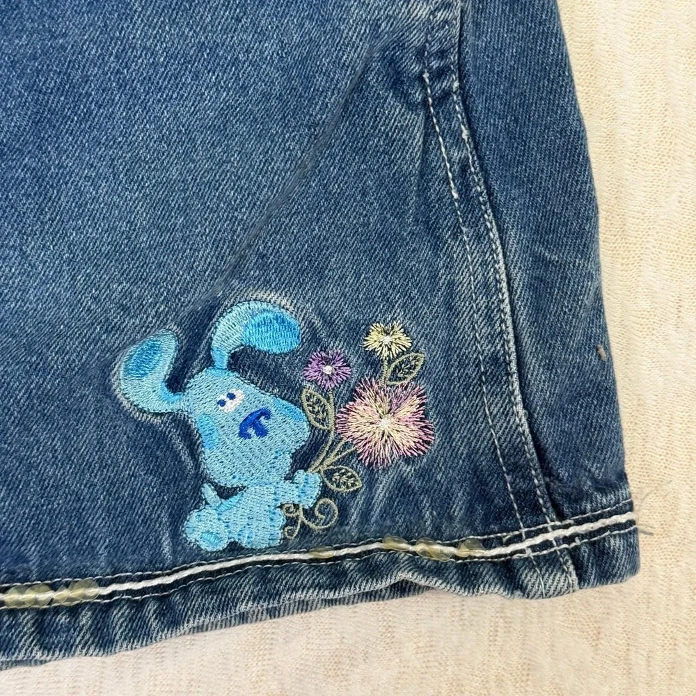 Vintage Nick Jr Blues Clues Denim Skirt Girls Size 4/5 Embroidered‎ Blue Dog